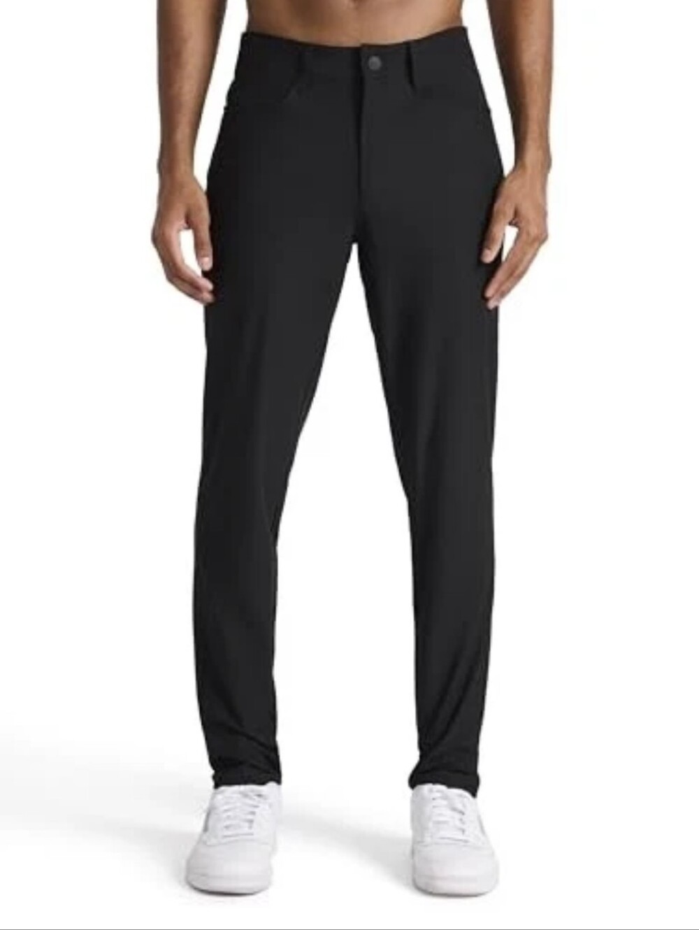 Reebok Men's Black Slim 5 Pocket Active Gym Casual Pants 34 32
